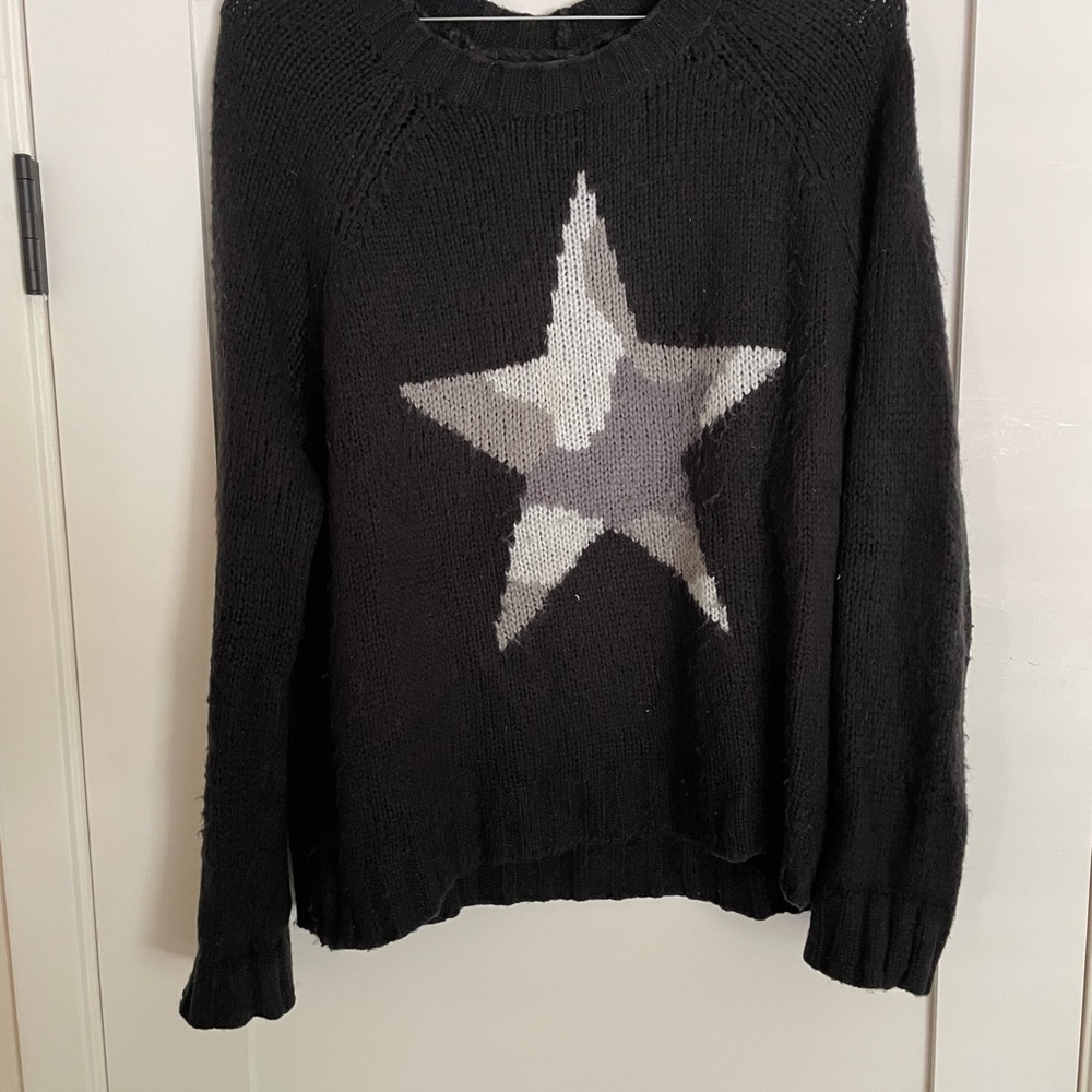 Wooden Ships Black and Gray Star Sweater